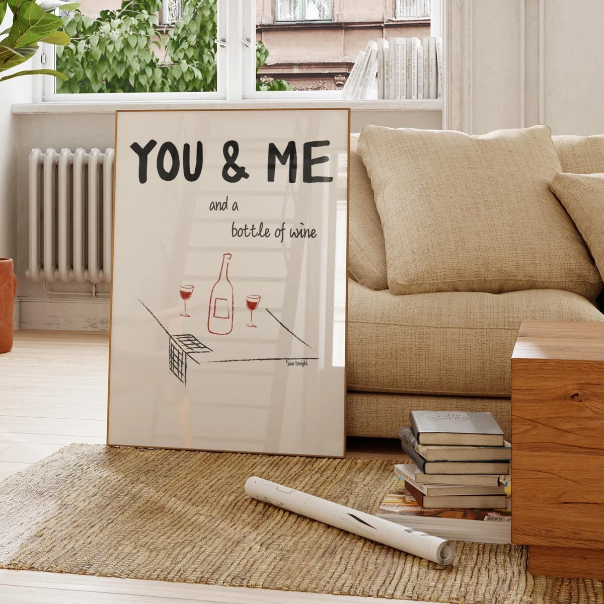 Red / Black You And Me And A Bottle Of Wine Illustrated Retro Music Giclée Art Print A3 | A4 | 210 X 297Mm | Fanclub – image 9