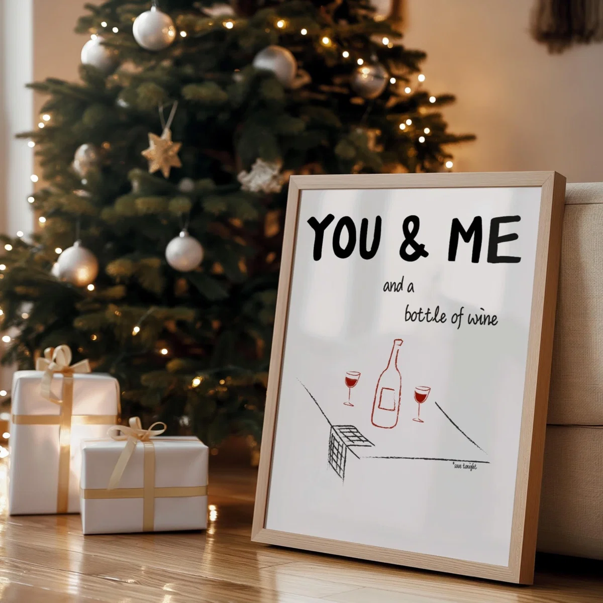 Red / Black You And Me And A Bottle Of Wine Illustrated Retro Music Giclée Art Print A3 | A4 | 210 X 297Mm | Fanclub – image 10