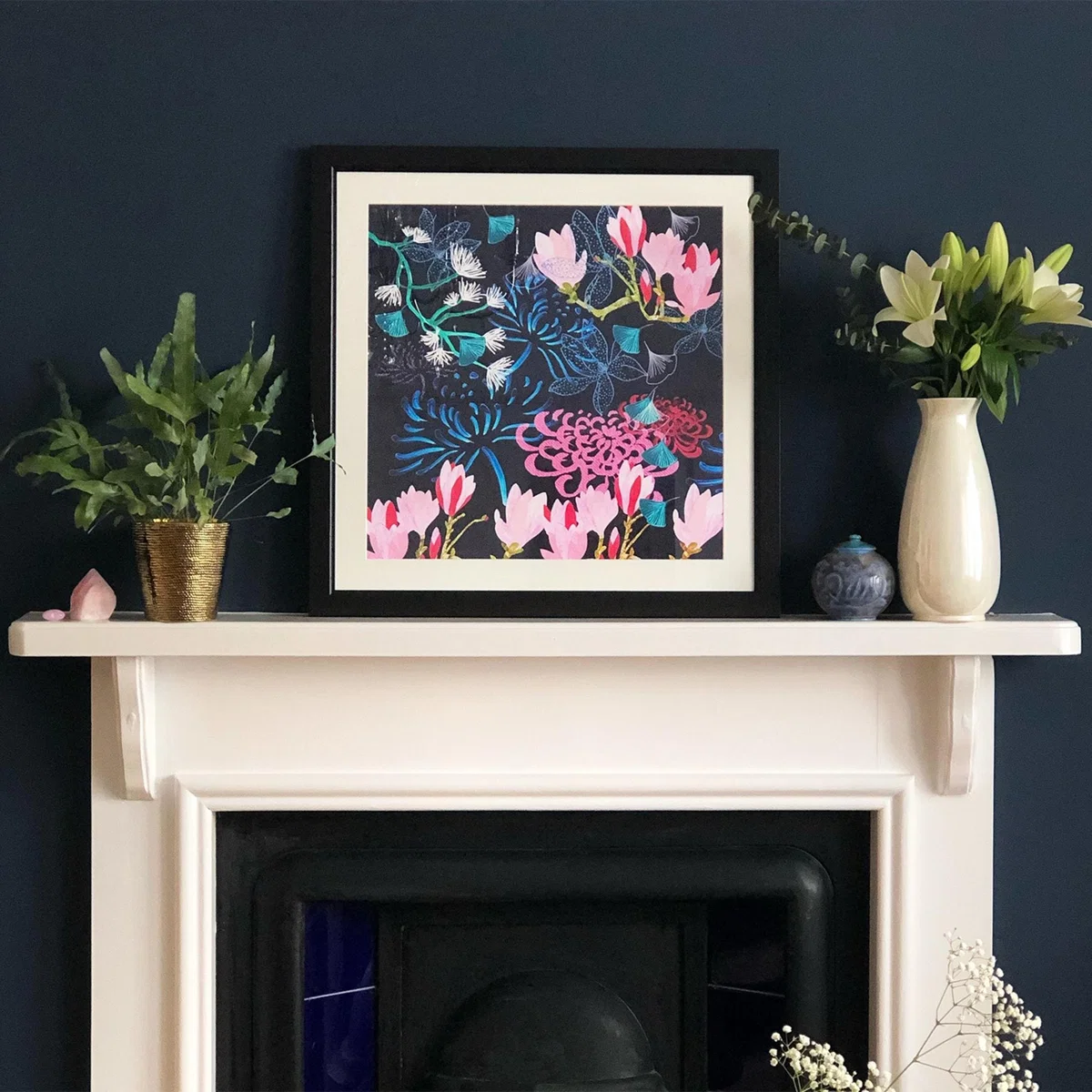 Large Giclee Print Midnight Florals Amanda West – image 3