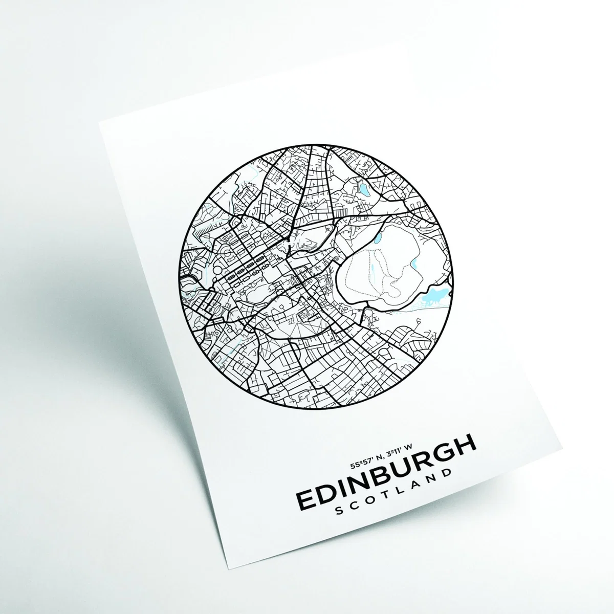 Black Map Of Edinburgh Medium Stanley Print House – image 2