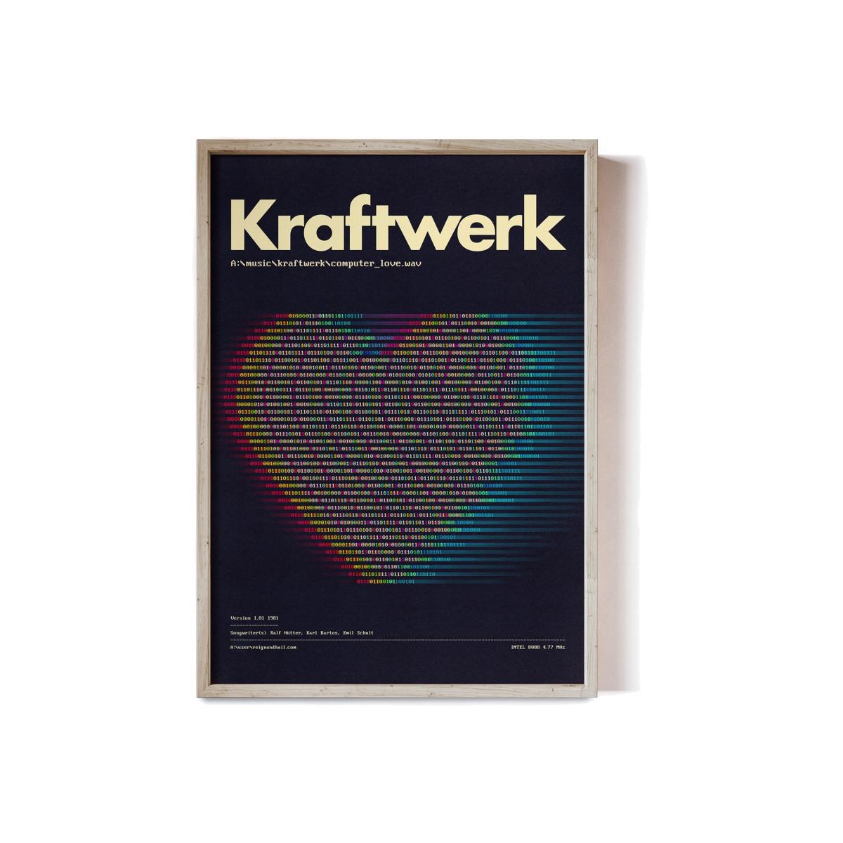 Computer Love - Kraftwerk Print A1 594 X 841Mm Reign & Hail – image 1