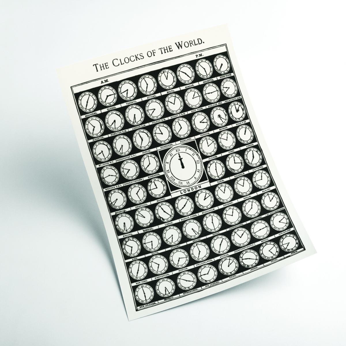 Black Clocks Of The World A3 297 X 420Mm Stanley Print House – image 2