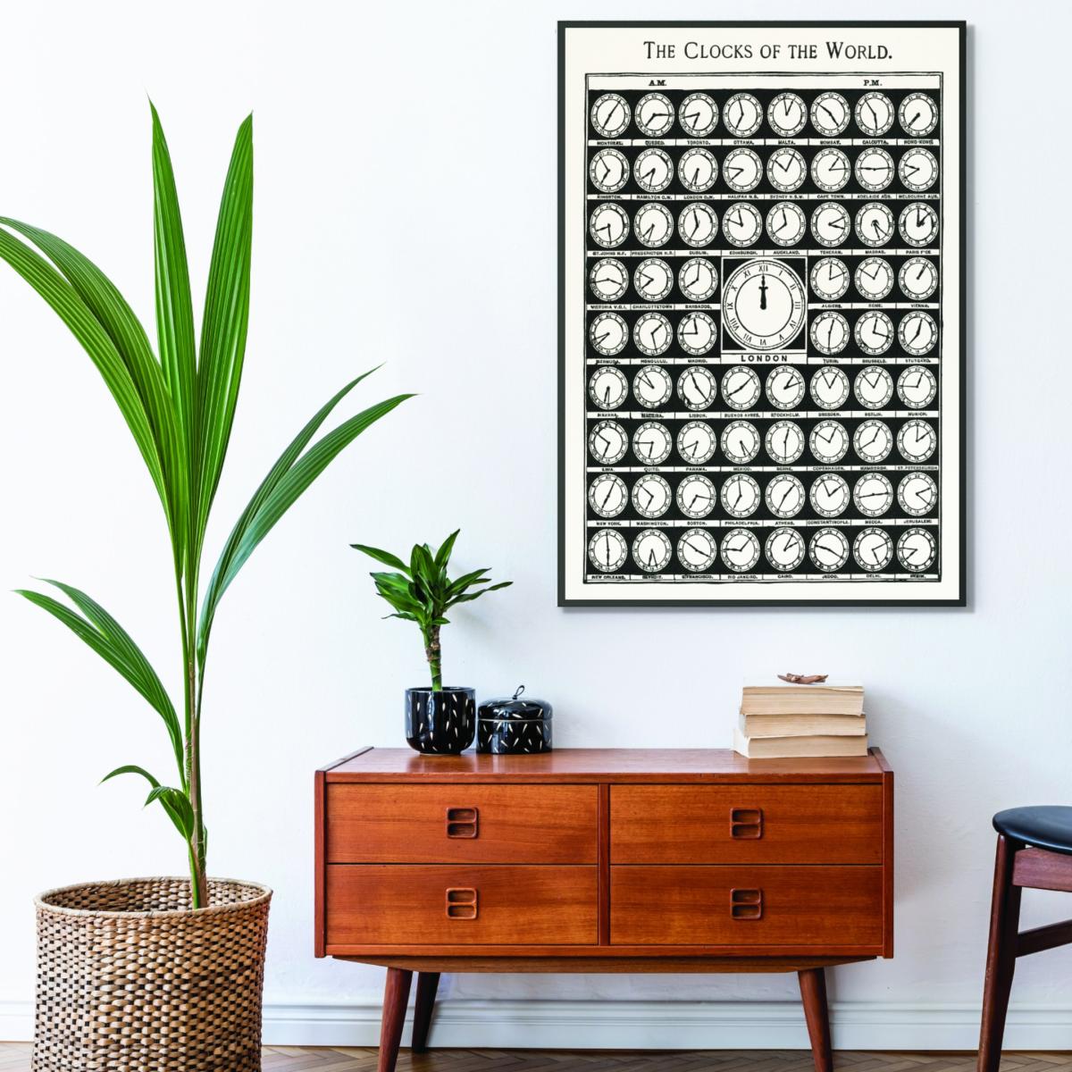 Black Clocks Of The World A3 297 X 420Mm Stanley Print House – image 3