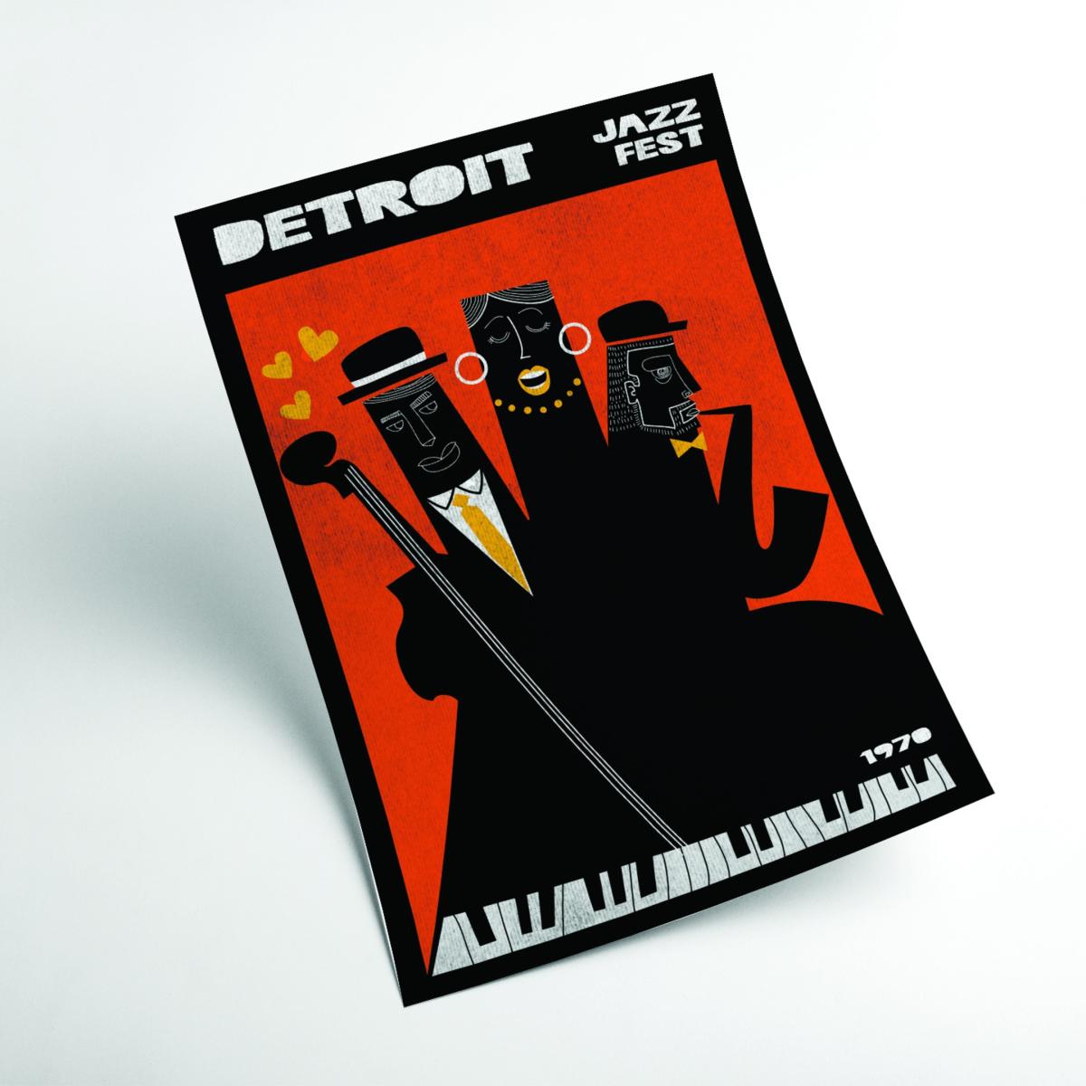 Red Detroit Jazz Fest 1970 Extra Large Stanley Print House – image 2