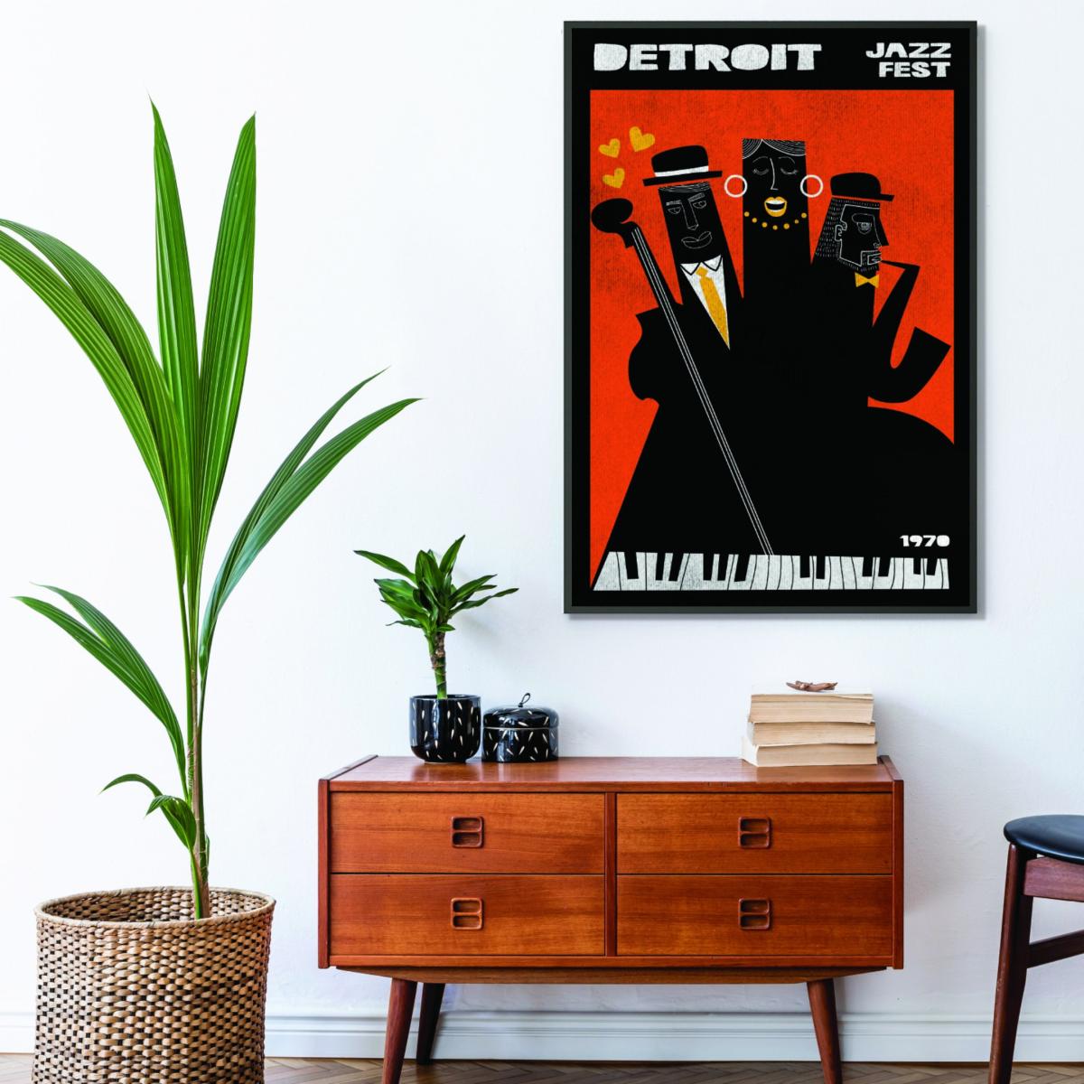 Red Detroit Jazz Fest 1970 Extra Large Stanley Print House – image 3