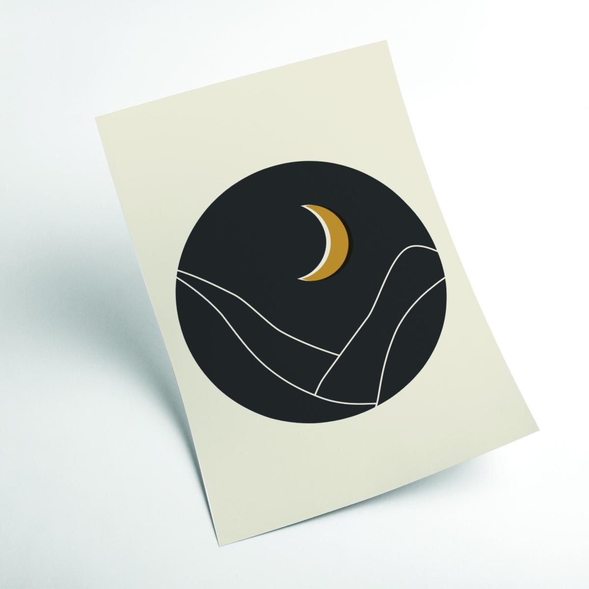 Black Minimal Mountains Series #3 Medium Stanley Print House – image 2