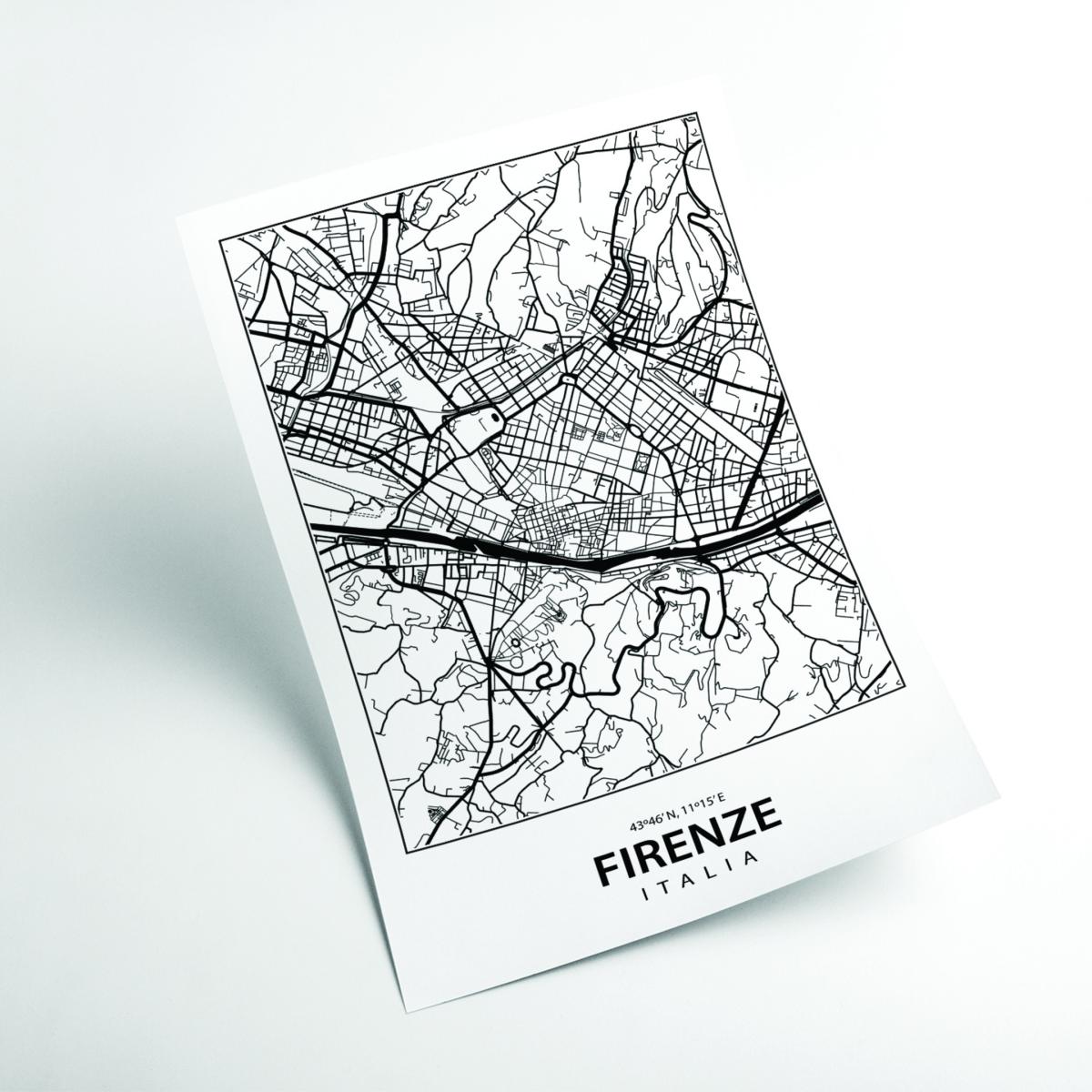 Black Map Of Firenze Italy Small Stanley Print House – image 2