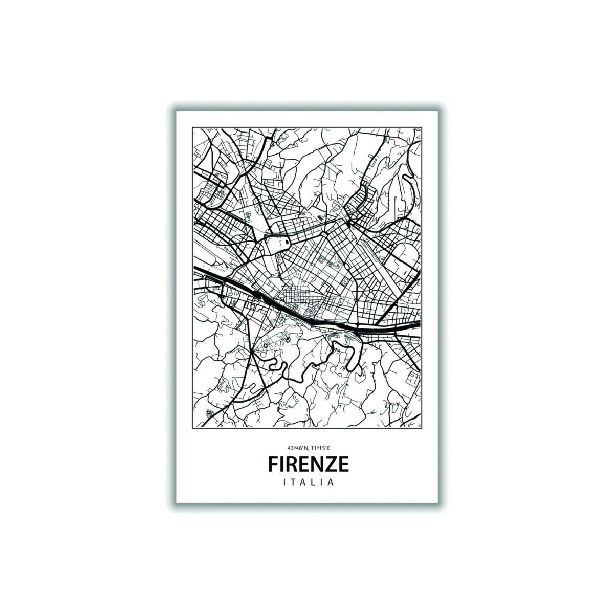 Black Map Of Firenze Italy Small Stanley Print House – image 1