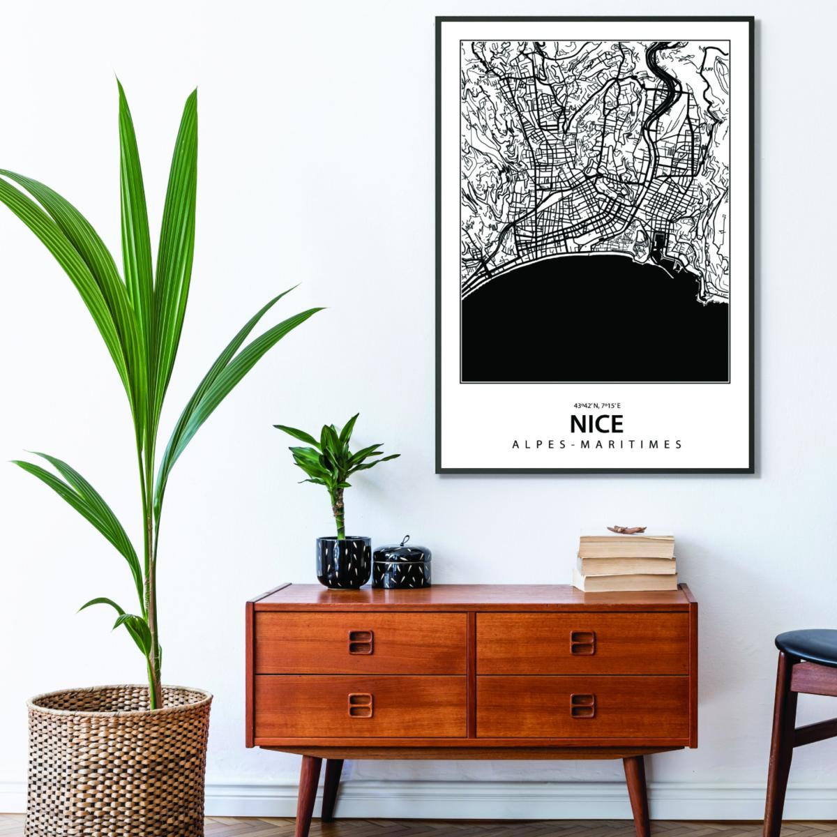 Black Map Of Nice Extra Large Stanley Print House – image 3