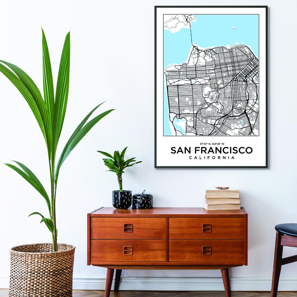 Blue Map Of San Francisco California Extra Small Stanley Print House – image 3