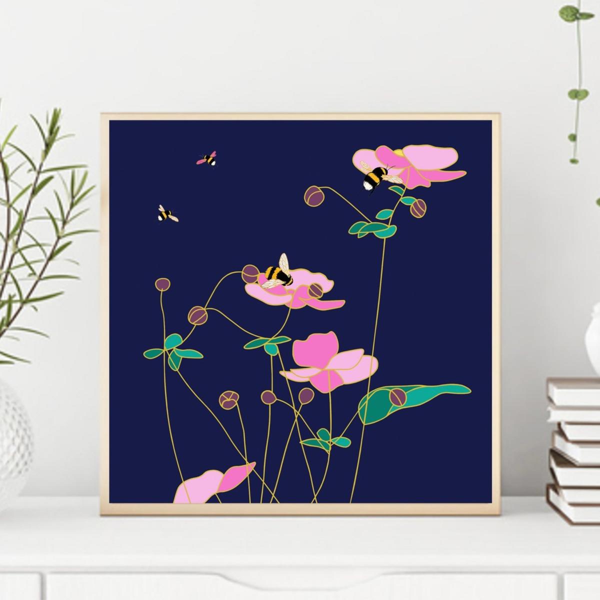 Giclee Print - Bees & Anemones Amanda West – image 3