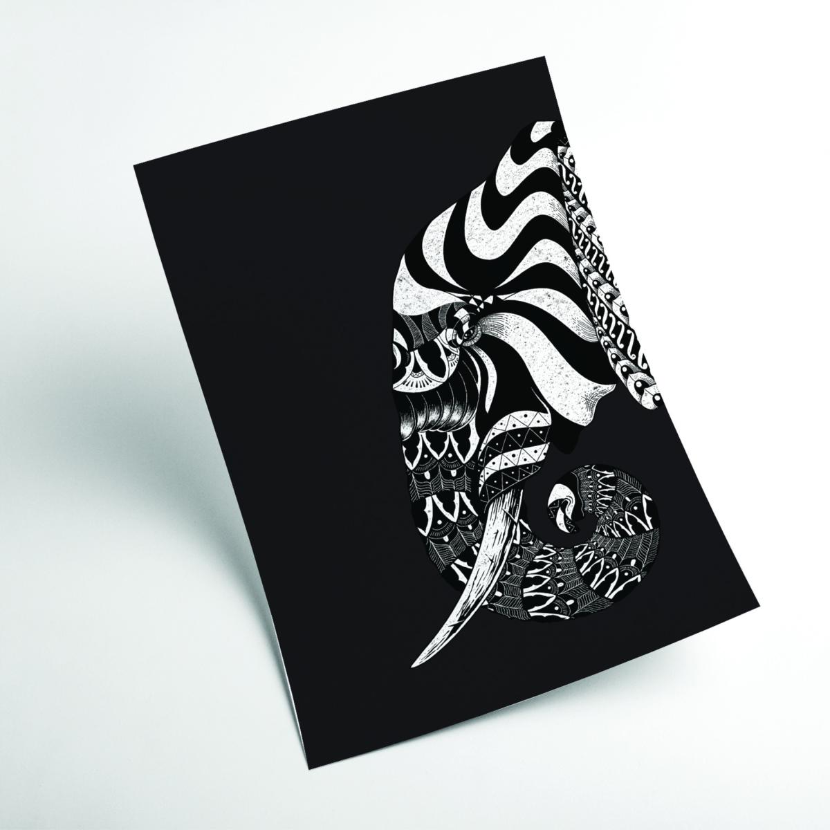 White Ornate Elephant Small Stanley Print House – image 2