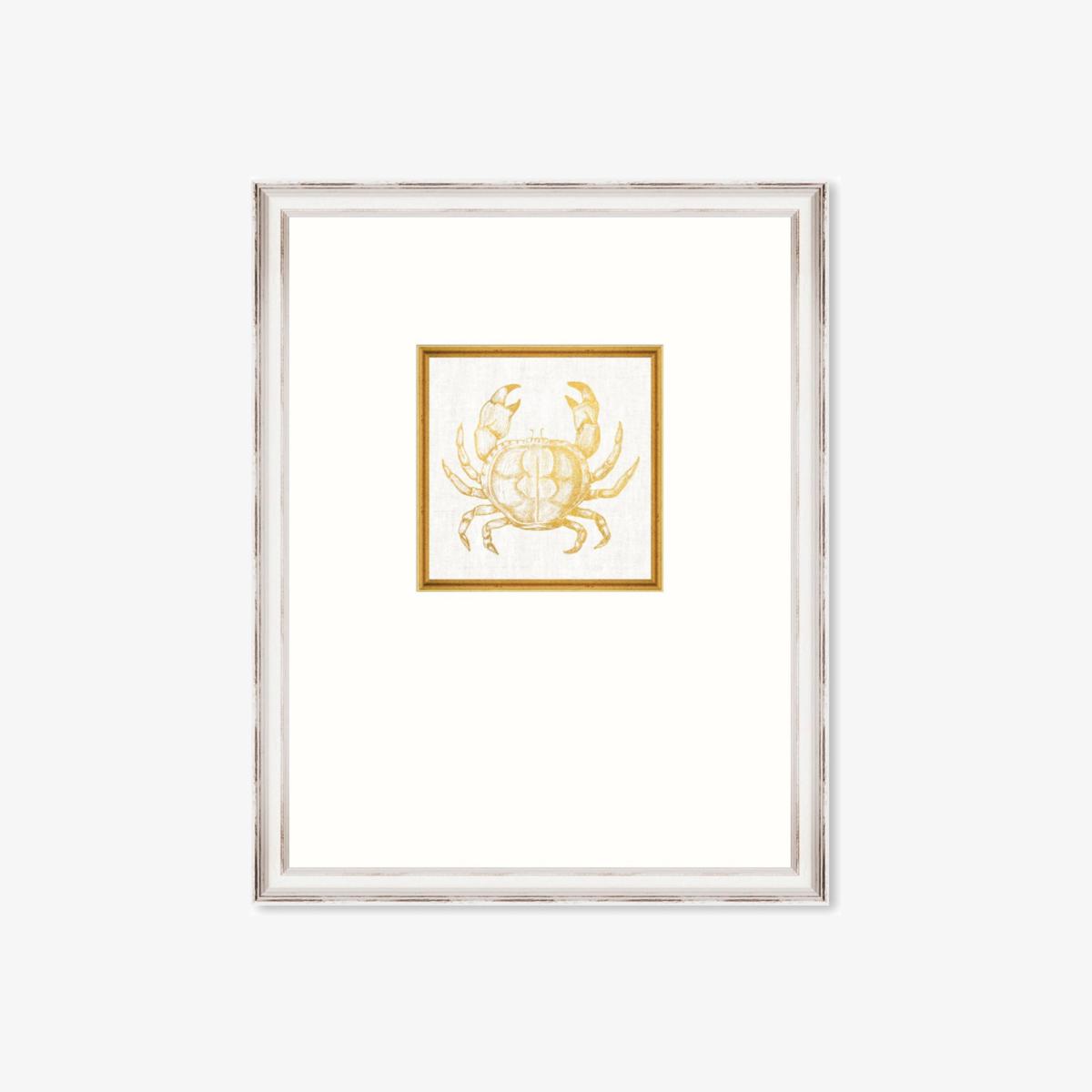 Gold / White Mediterranean Gems - Crab Framed Linen Mindthegap – image 1