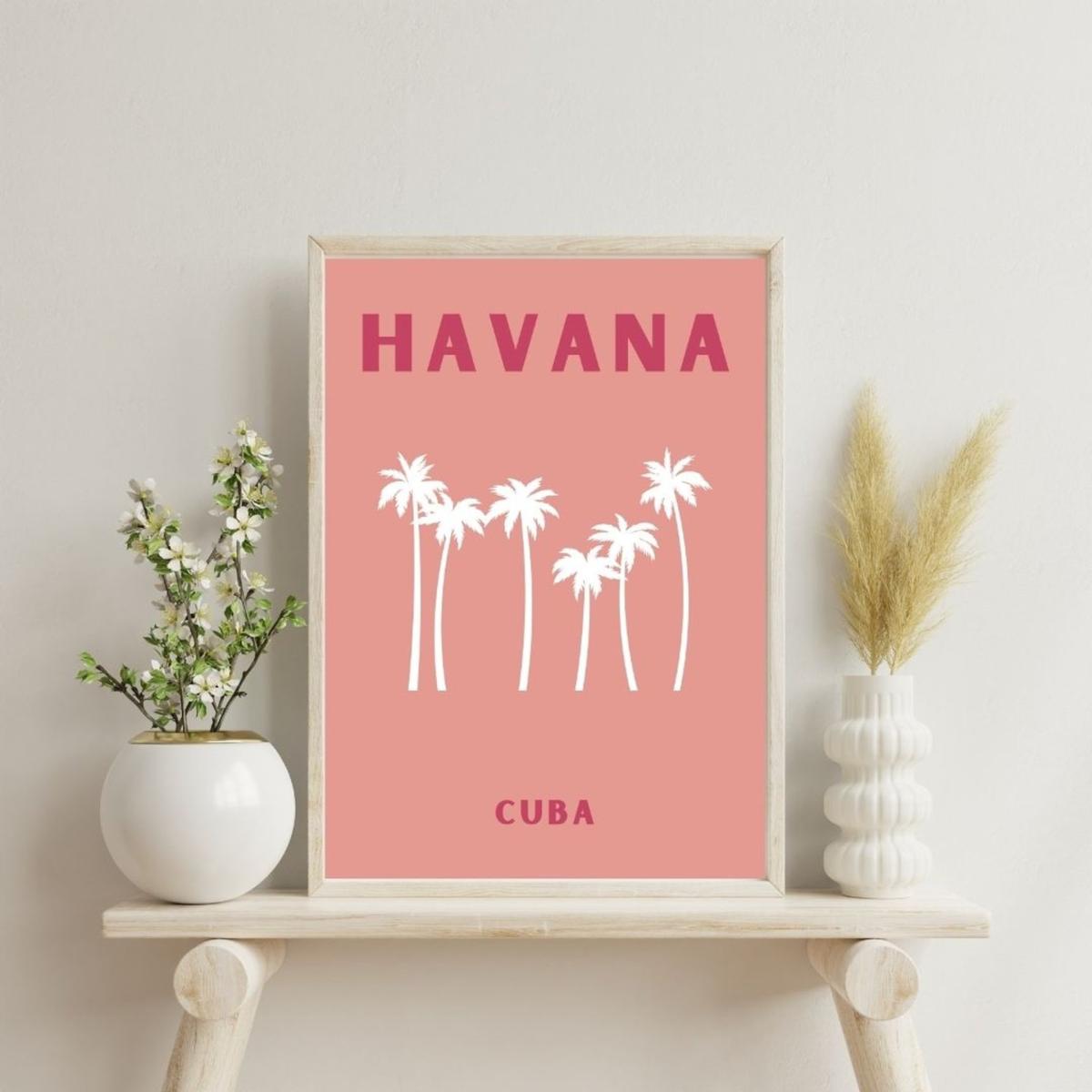 Pink / Purple Havana Palm Art Poster | Artchi – image 2