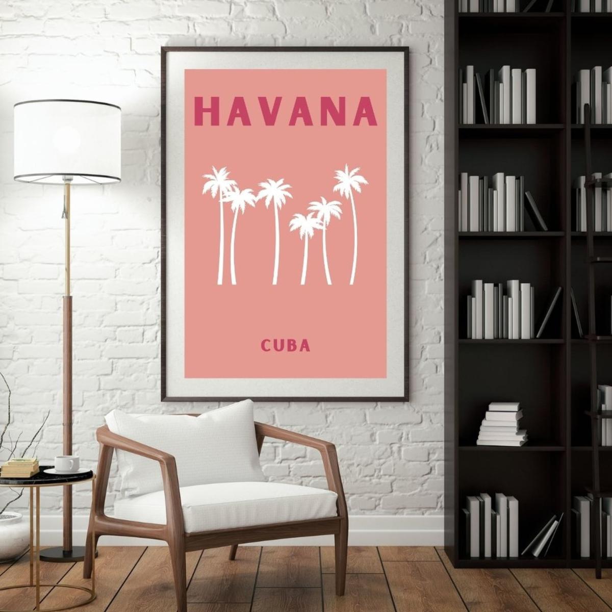 Pink / Purple Havana Palm Art Poster | Artchi – image 3