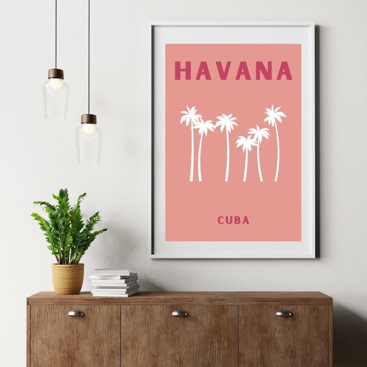 Pink / Purple Havana Palm Art Poster | Artchi – image 4