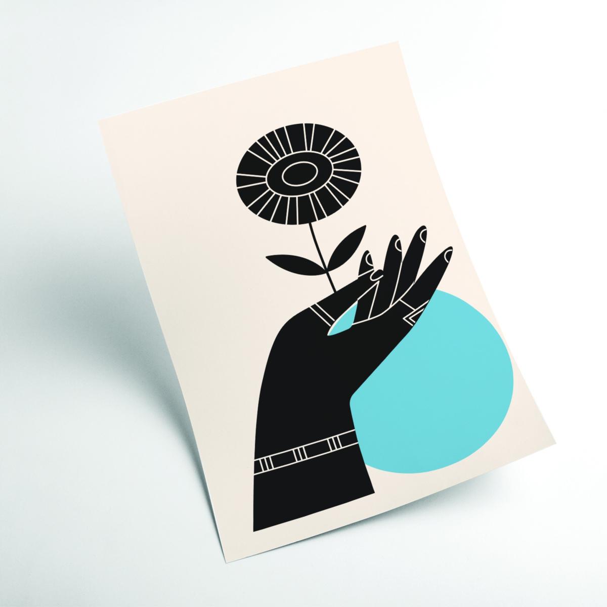 Blue Abstract Hand Iii Large Stanley Print House – image 2