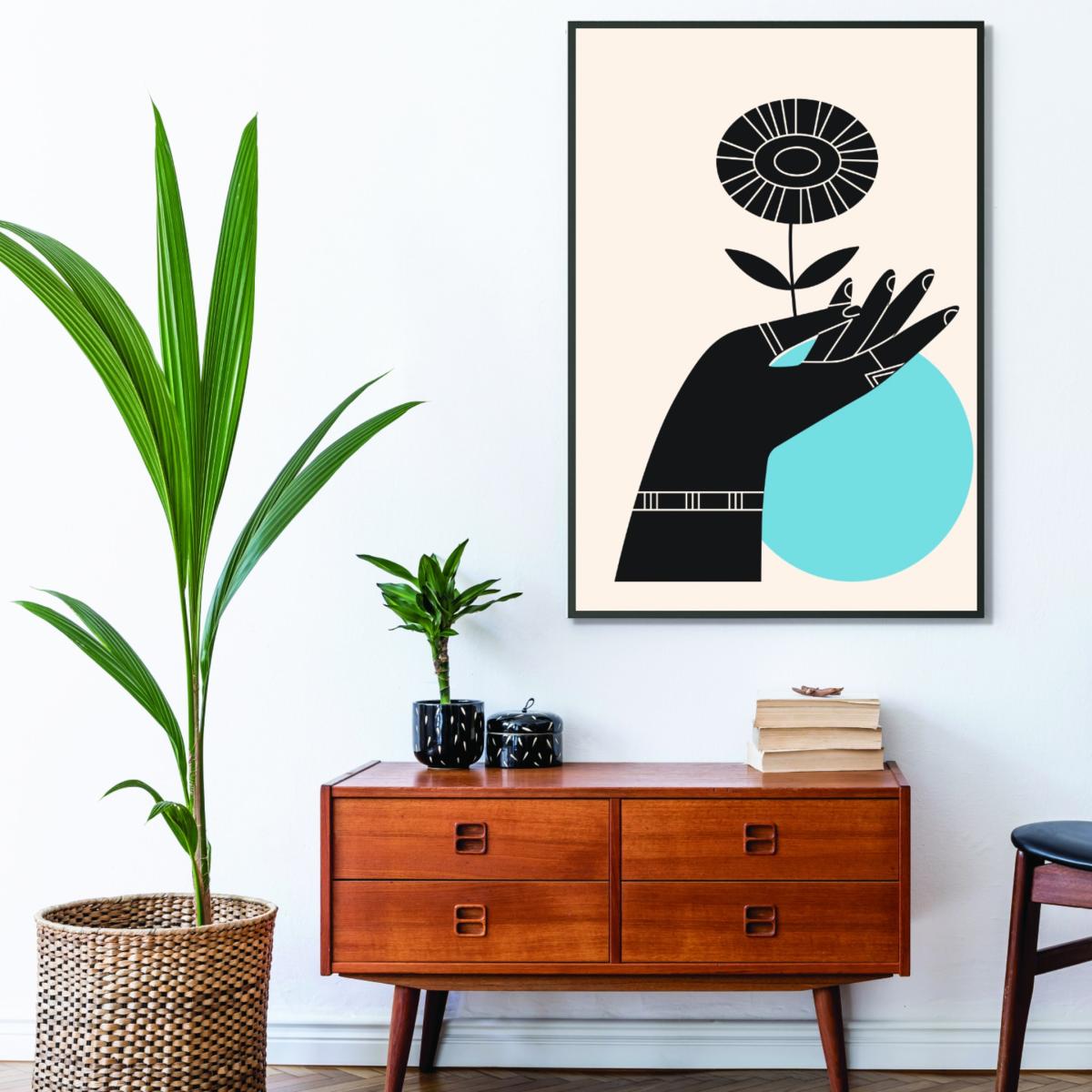 Blue Abstract Hand Iii Large Stanley Print House – image 3