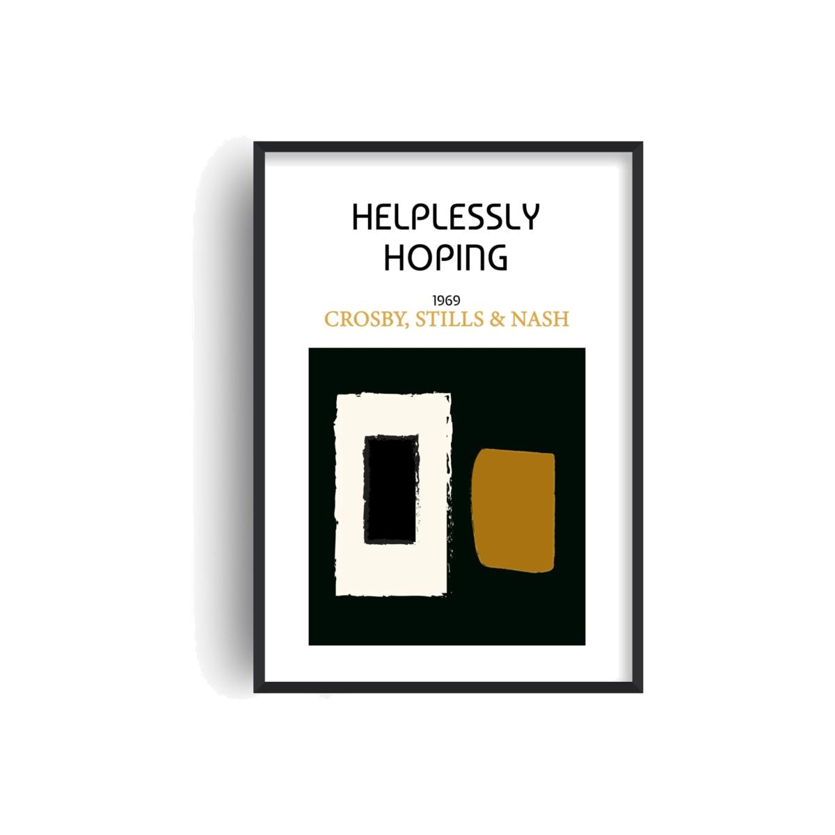 Helplessly Hoping Crosby, Stills & Nash Inspired Giclée Retro Art Print A2 420 X 594Mm Fanclub – image 1