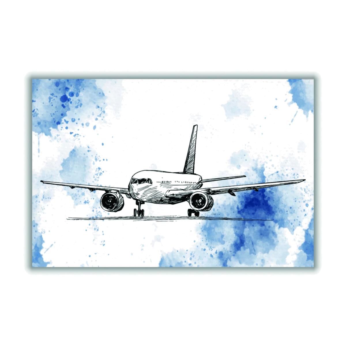 Blue Watercolor Airplane Ii A1 594 X 841Mm Stanley Print House – image 1