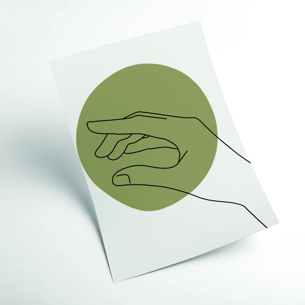 Green Abstract Minimal Hand #2 Large Stanley Print House – image 2