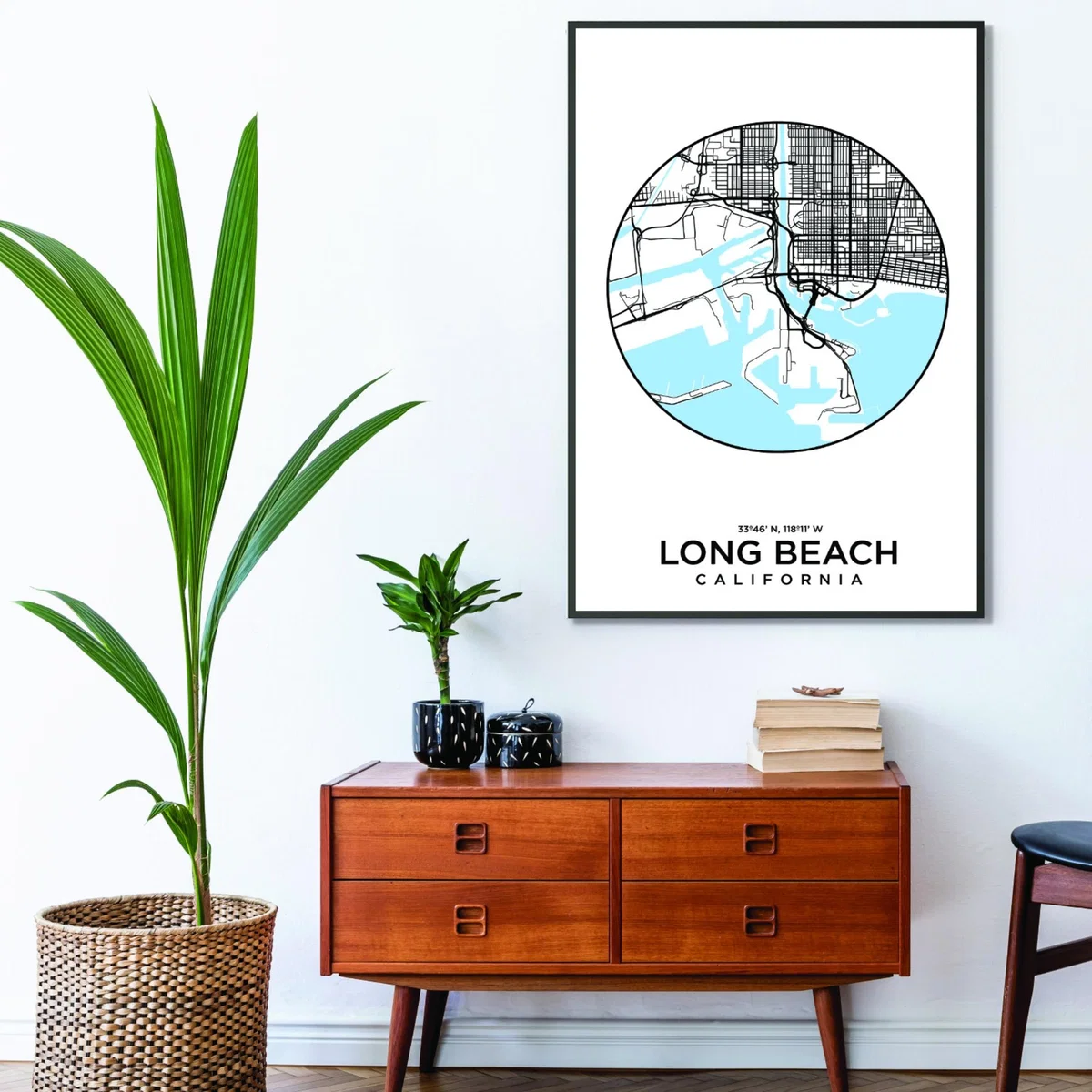 Blue Map Of Long Beach A4 210 X 297Mm Stanley Print House – image 3