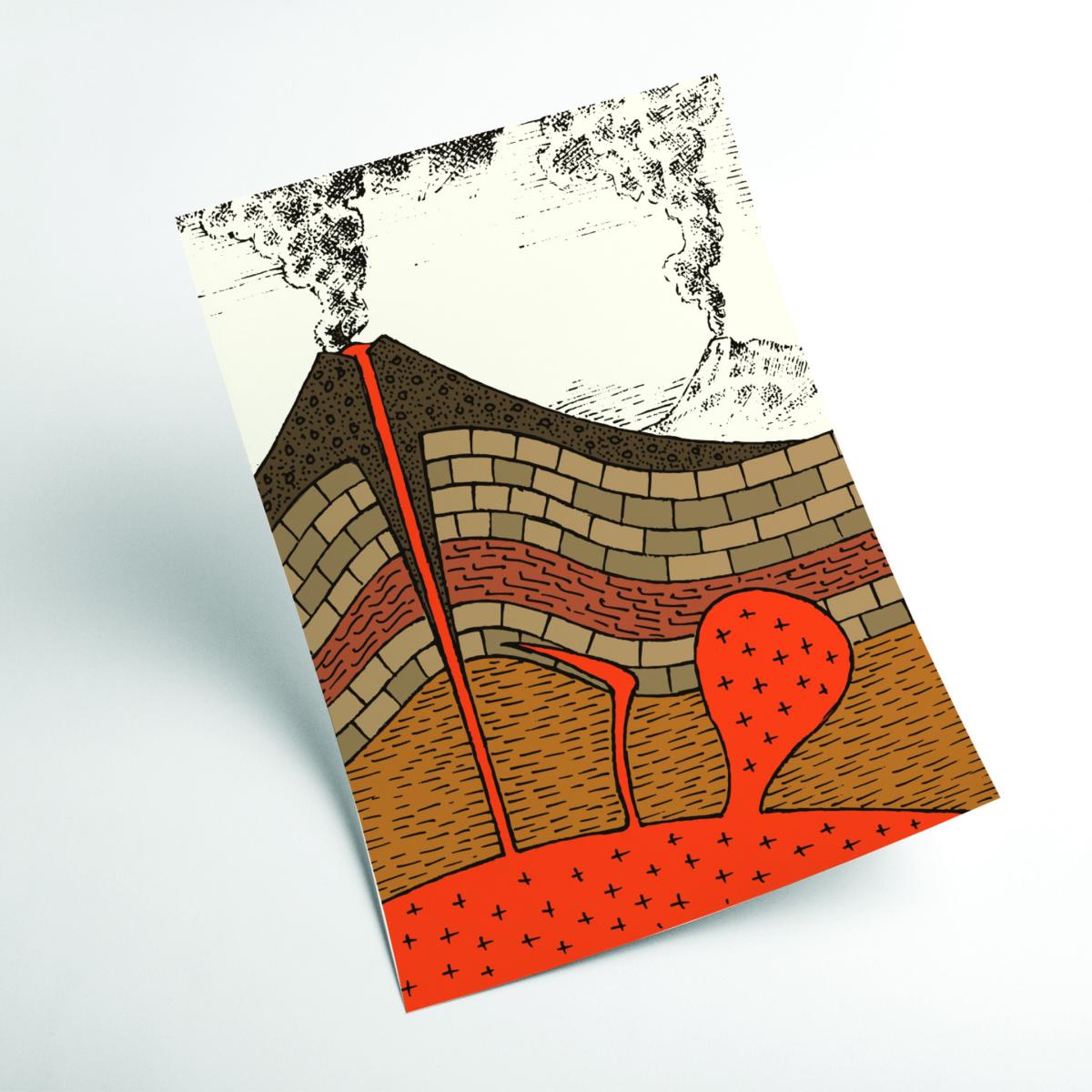 Red Volcano Cross Section A4 210 X 297Mm Stanley Print House – image 2