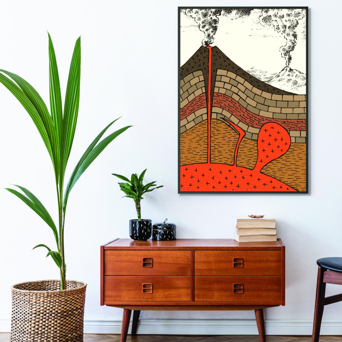 Red Volcano Cross Section A4 210 X 297Mm Stanley Print House – image 3
