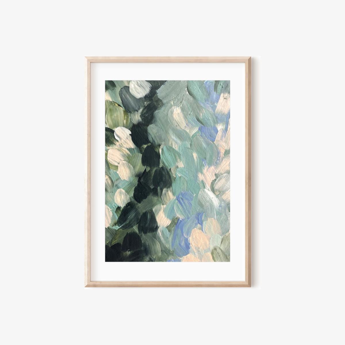 Green / Neutrals Muted Greenery Abstract Print A3 297 X 420Mm Emily M Art & Design – image 1