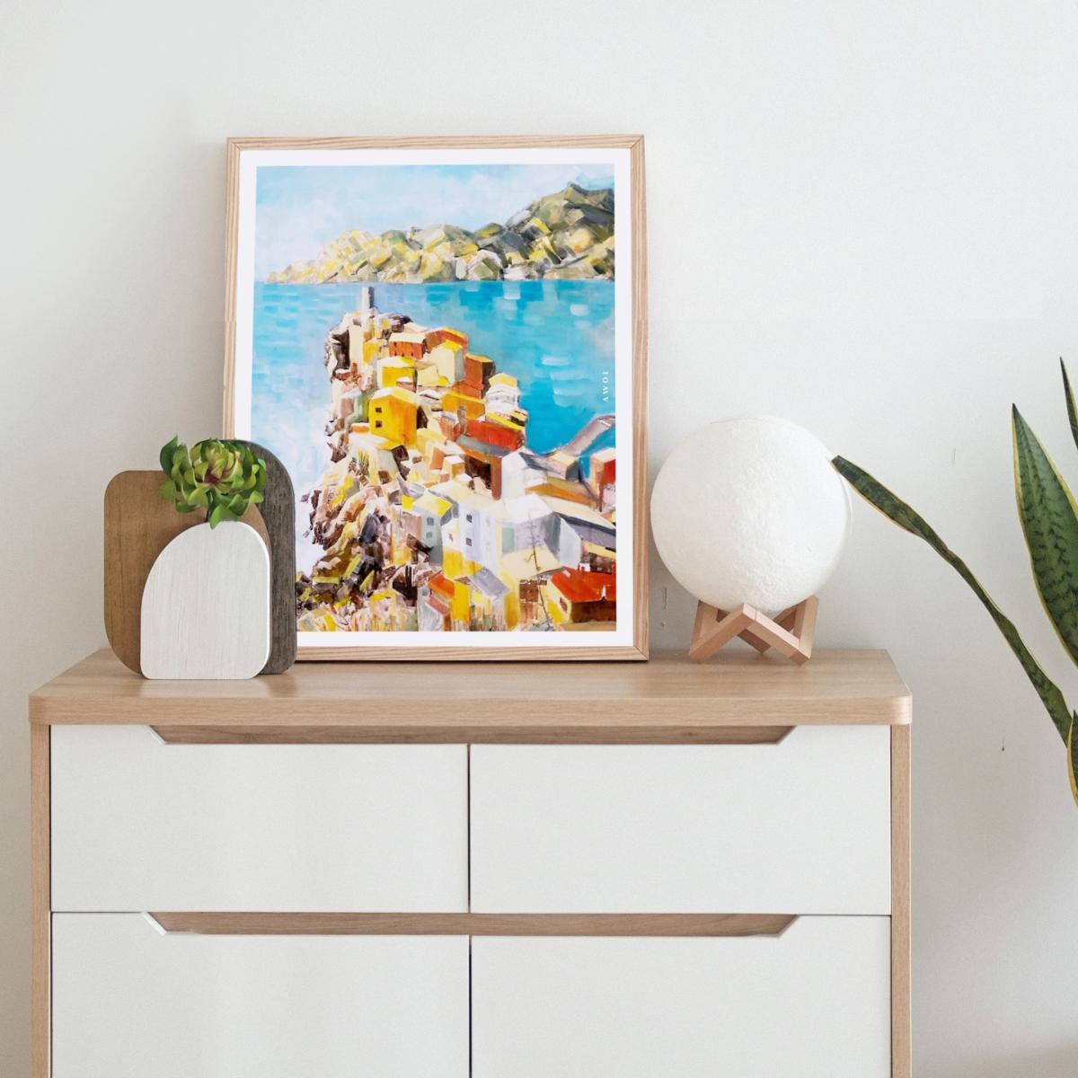 Cinque Terre Art Print: Colourful Seaside Town In Italy Awol – image 2