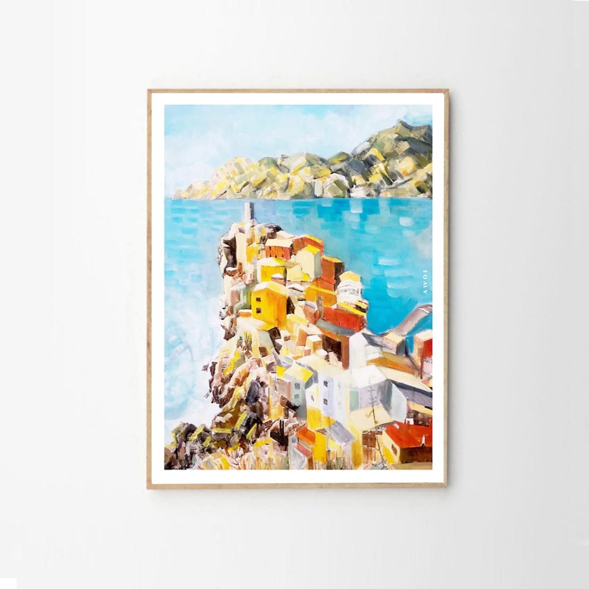 Cinque Terre Art Print: Colourful Seaside Town In Italy Awol – image 10