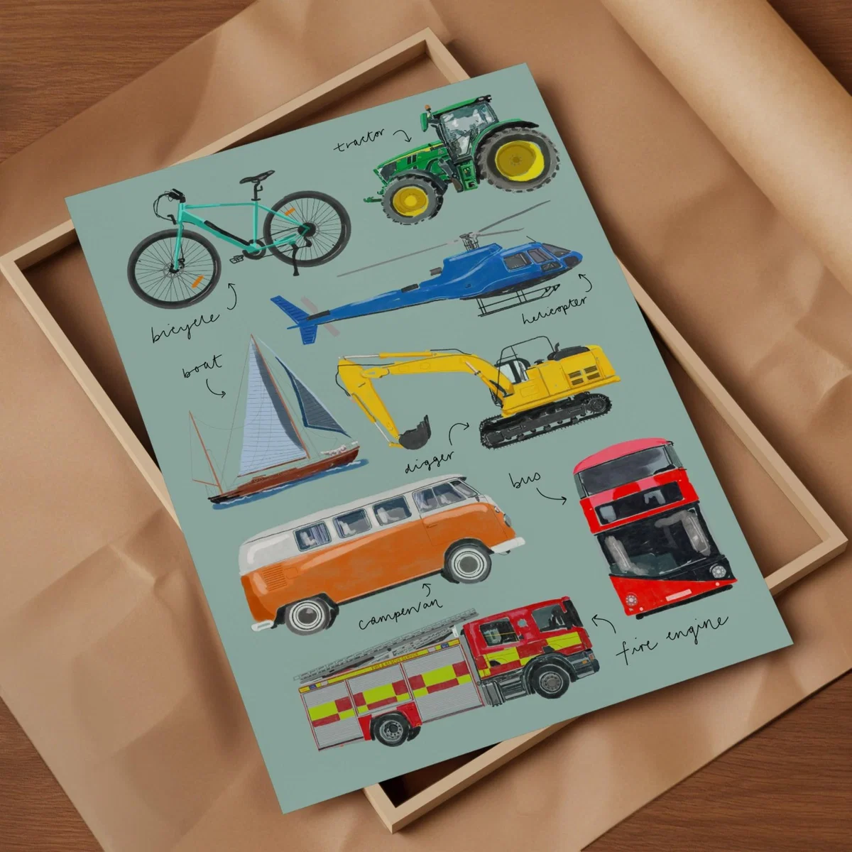 Blue Transport Art Print - A2 Natalie Cass Art – image 3