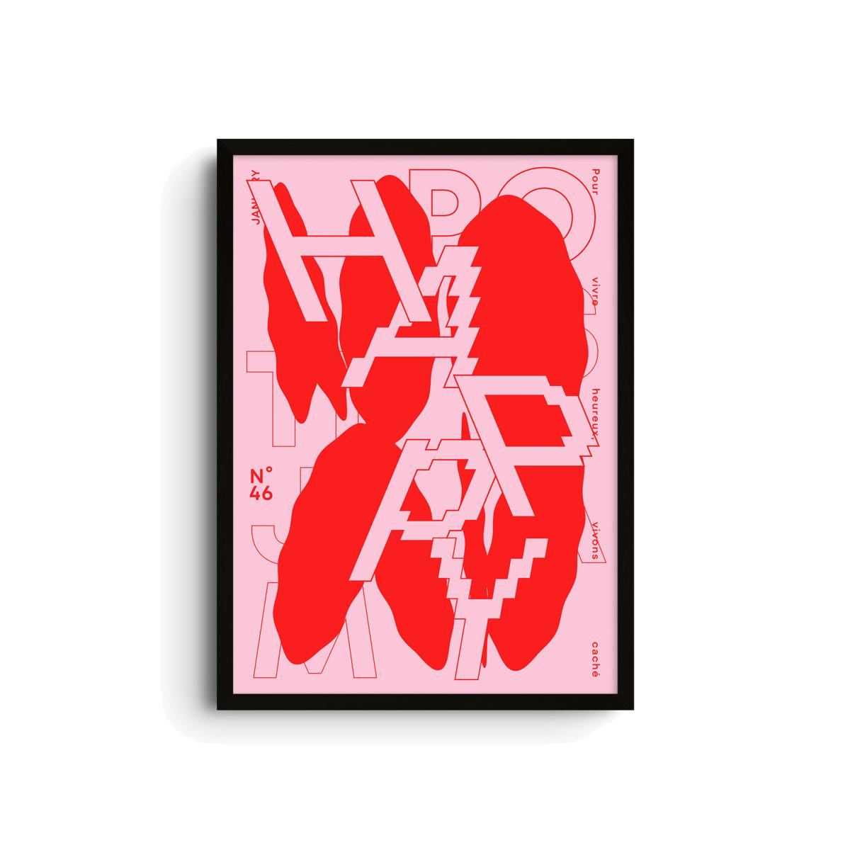 Red Happy - Giclee Fine Art Print - Small | A3 | 297 X 420Mm | East Side Studio London – image 1