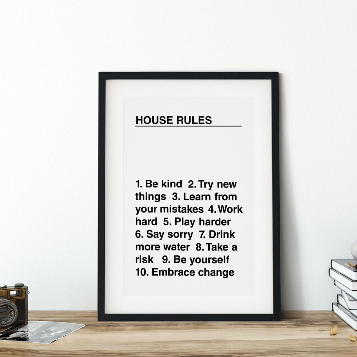 Black House Rules - A4 Art Print Size A4 210 X 297Mm The Native State – image 2