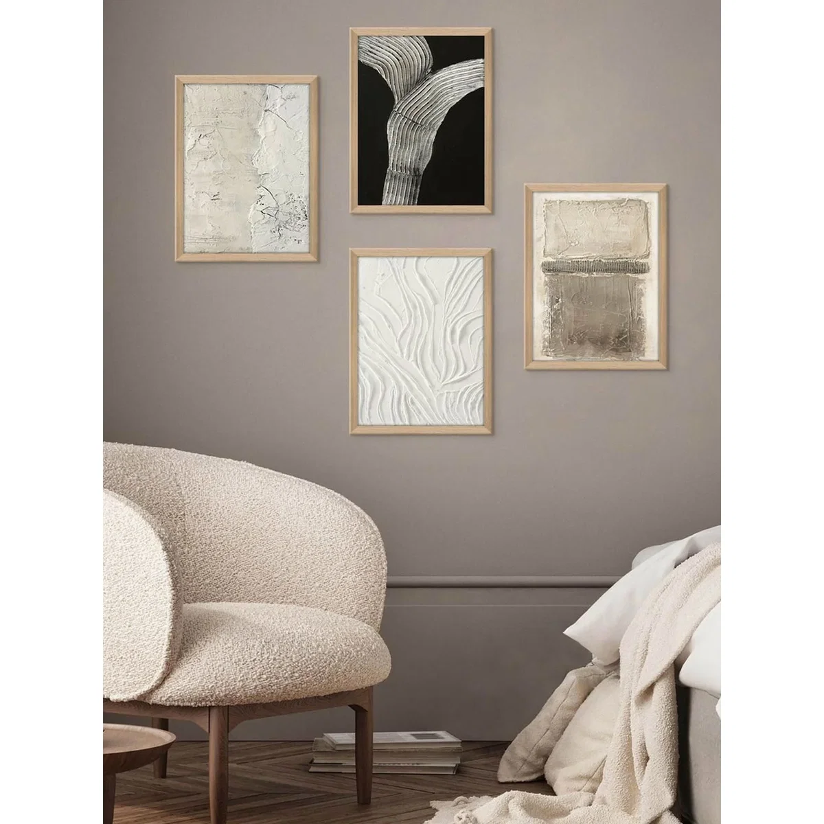 Hand-Painted Framed Canvas White Dune – image 5