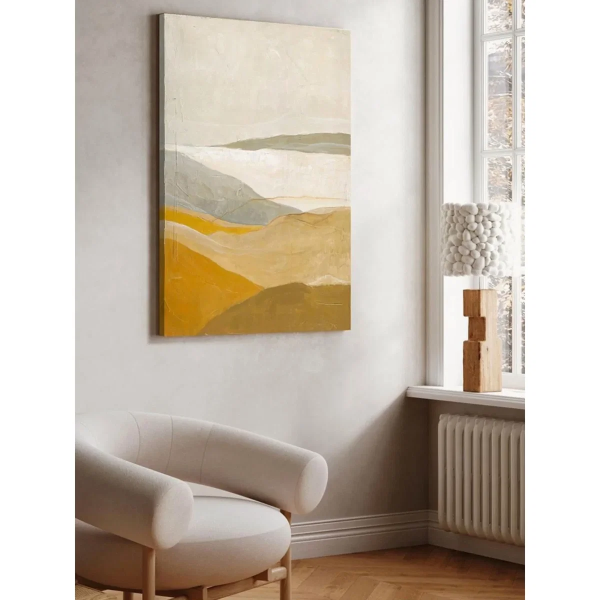 Hand-Painted Canvas Yellow Field – image 2