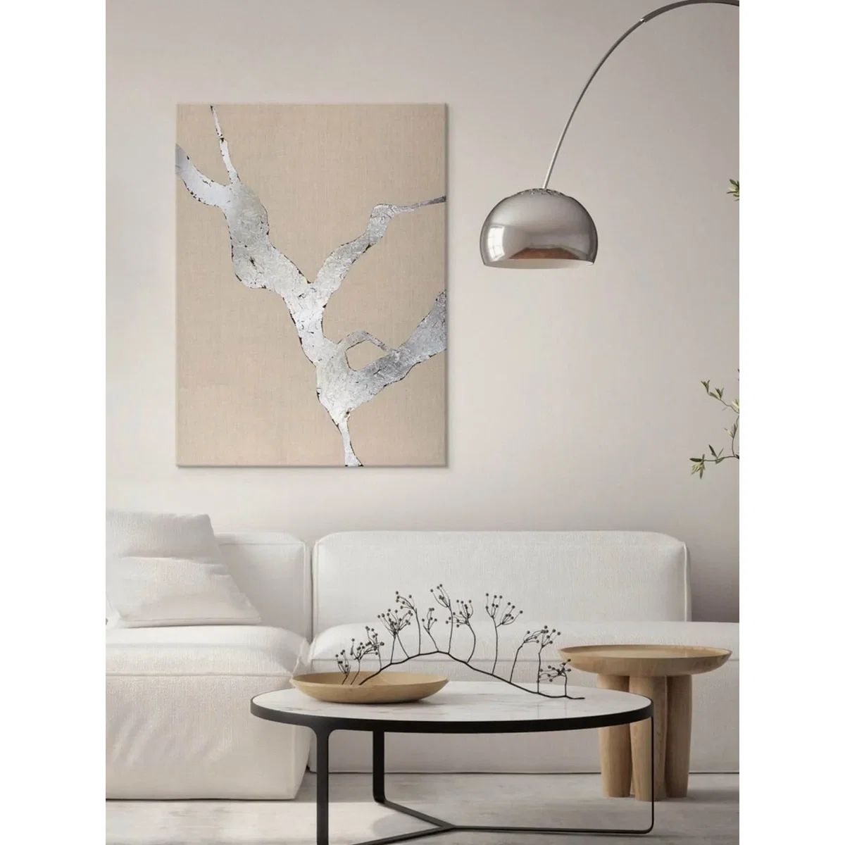 Hand-Painted Canvas Art Wild Horizon Silver – image 2