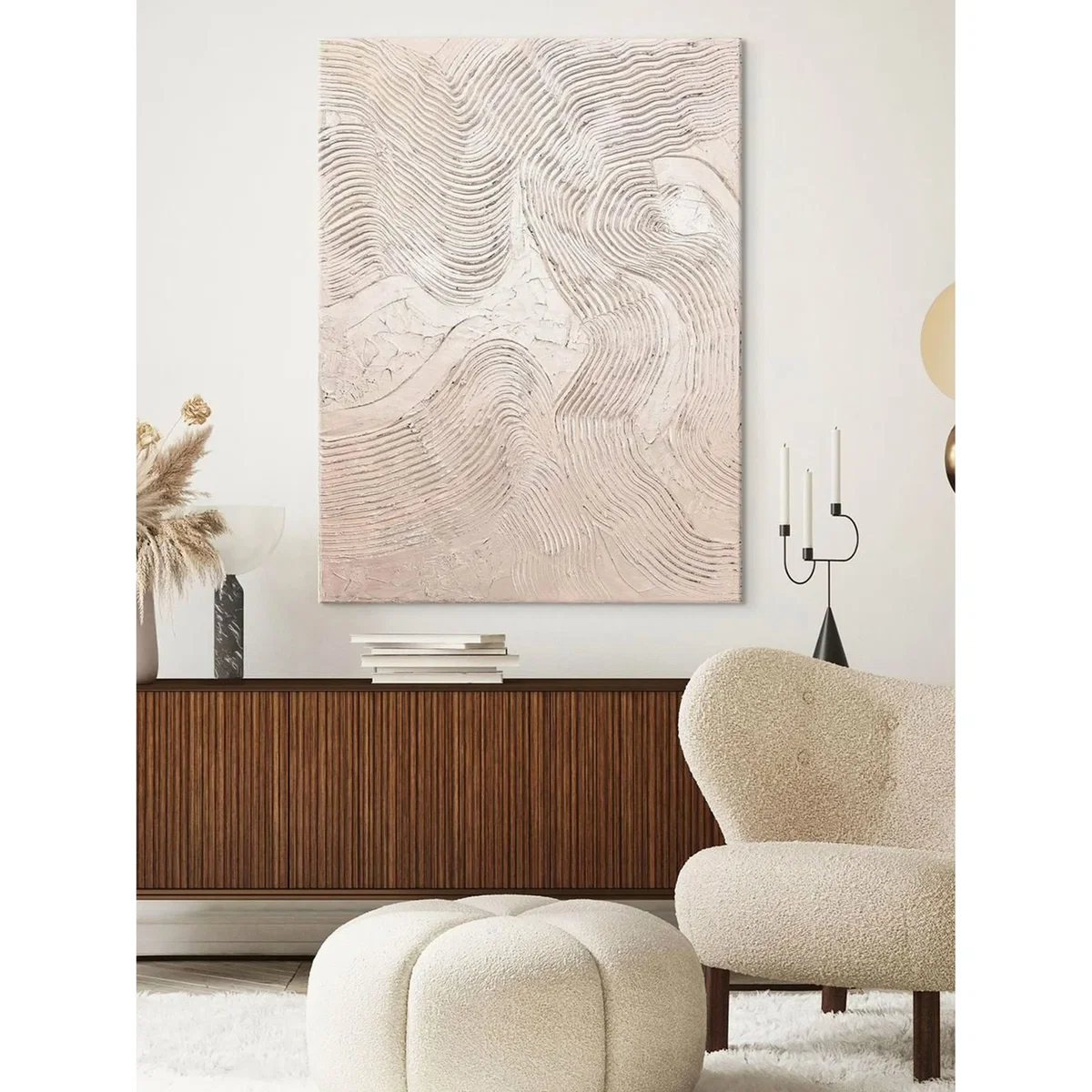 Hand-Painted Canvas Art Metallic Rose – image 2
