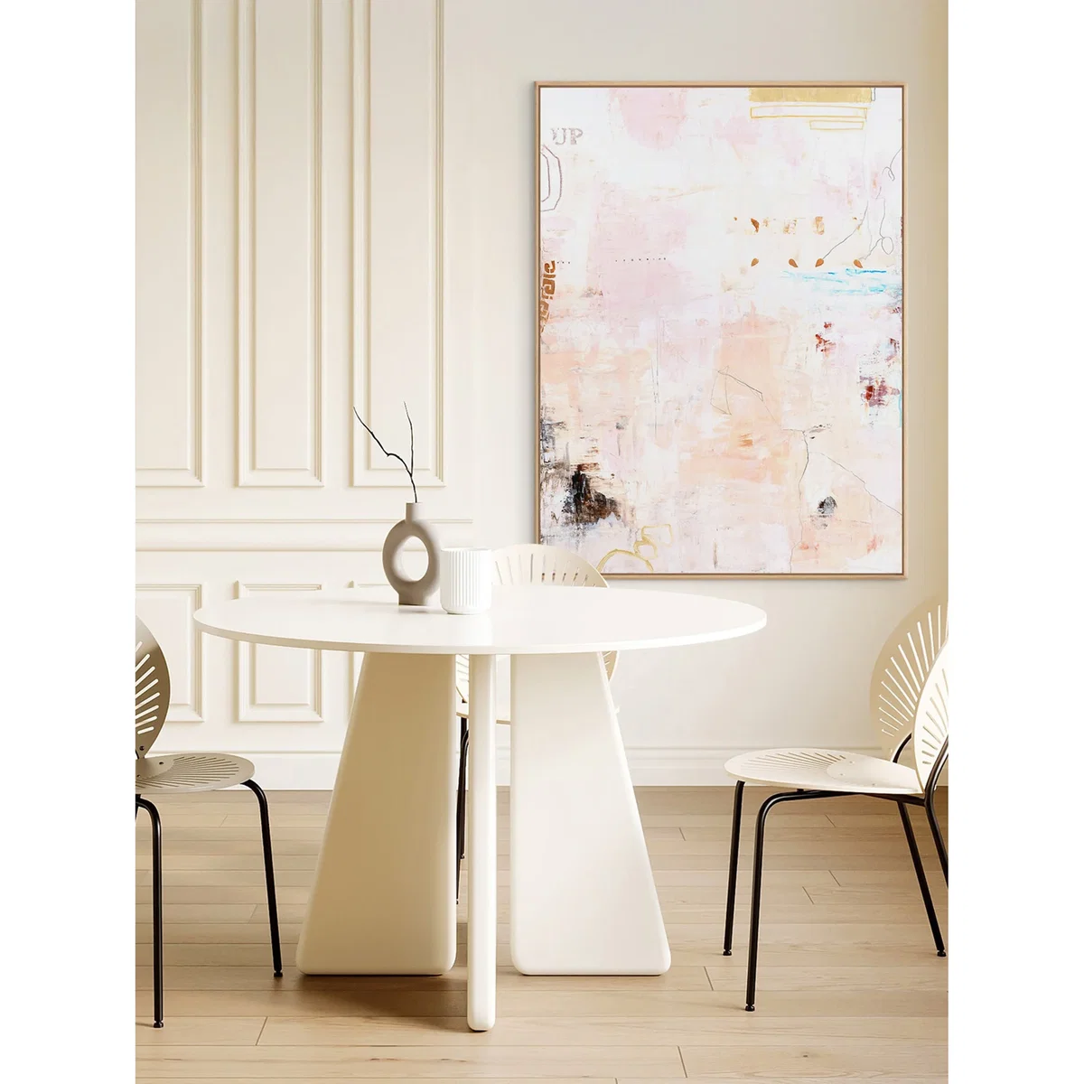 Hand-Painted Framed Canvas Art Small Notes – image 2