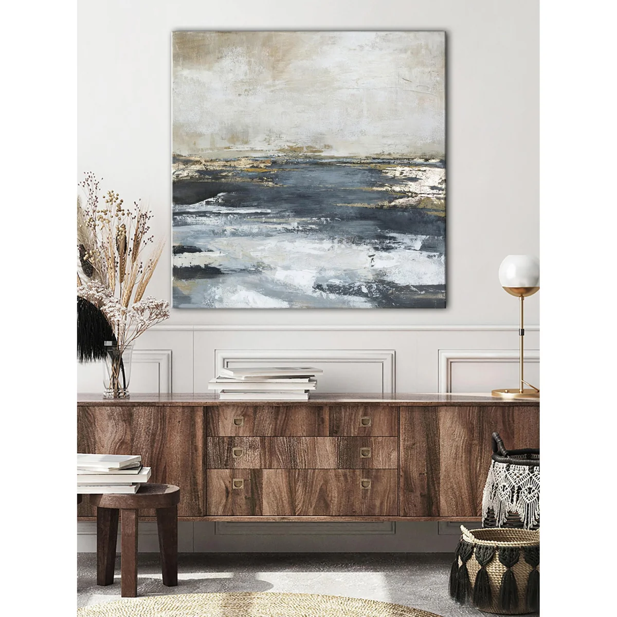 Hand-Painted Canvas Art Blue Bay – image 2