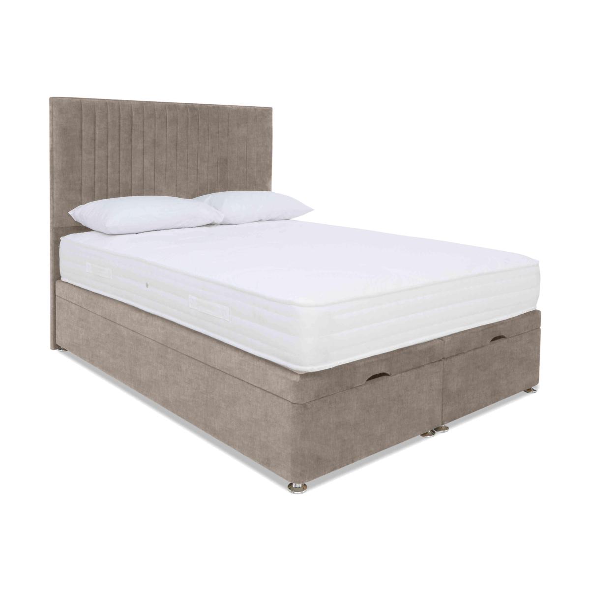 Sleep Story - Firm Gel Manual End Ottoman Divan Set - Super King - Linoso Stone – image 1
