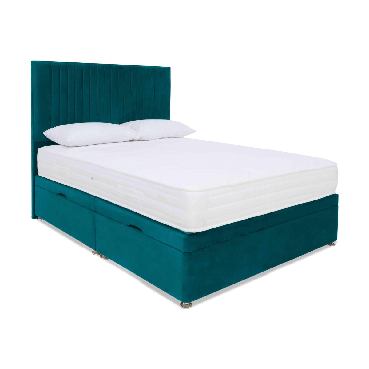 Sleep Story - Firm Gel Manual Side Ottoman Divan Set - Super King - Plush Atlantic – image 1