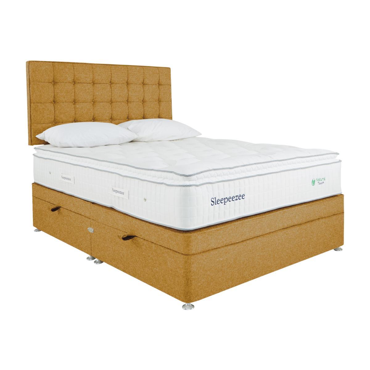 Sleepeezee - Natural Touch 2000 Pillowtop Side Ottoman Divan Set - Super King - Yellow – image 1
