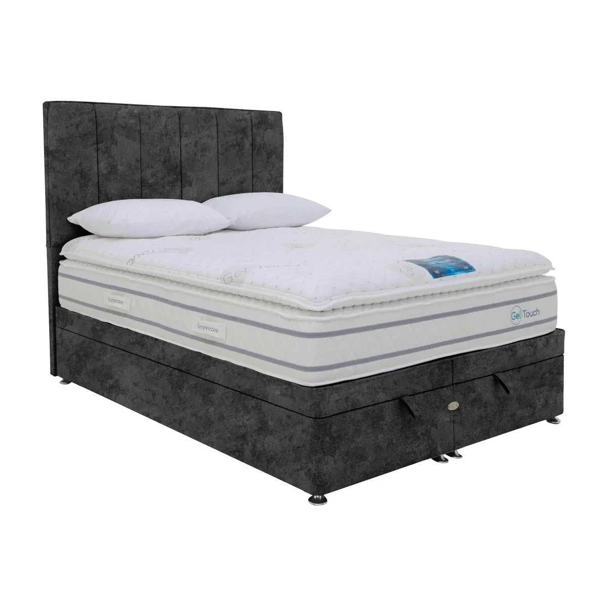 Sleepeezee - GelTouch 5000 End-lift Ottoman Divan Set - Super King - Daytona Coal – image 1