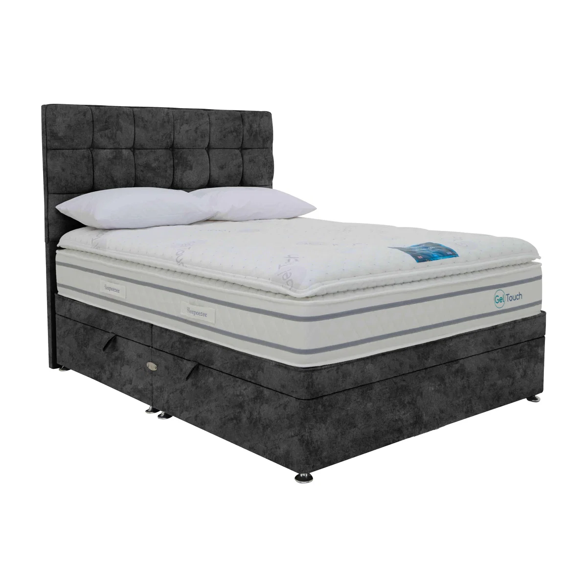 Sleepeezee - Geltouch 4000 Side Lift Ottoman Divan Set - Super King - Daytona Coal – image 1