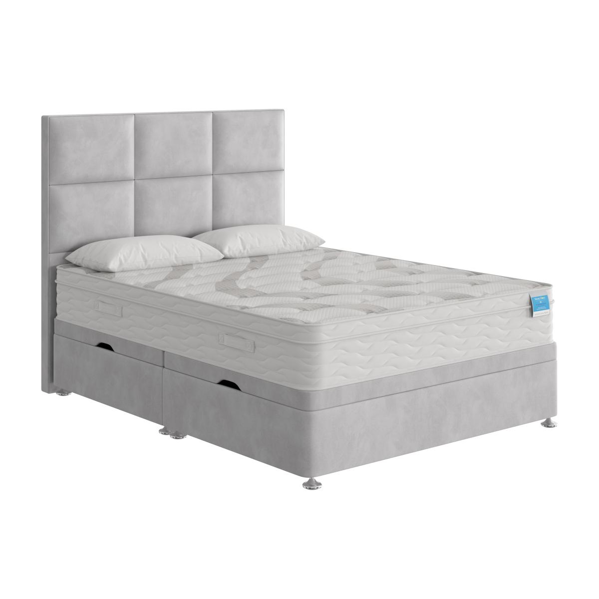 Sleep Story - Natural Luxury Hybrid Side Ottoman Divan Set - Super King - Grey