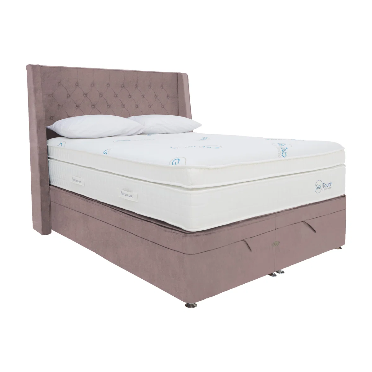Sleepeezee - Geltouch Advanced 10000 End-Lift Ottoman Divan Set - Super King - Pink – image 1