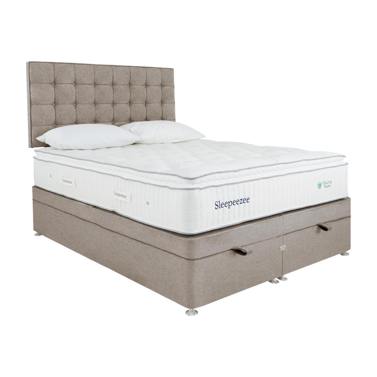 Sleepeezee - Natural Touch 2000 Pillowtop End Ottoman Divan Set - Super King - Brown – image 1