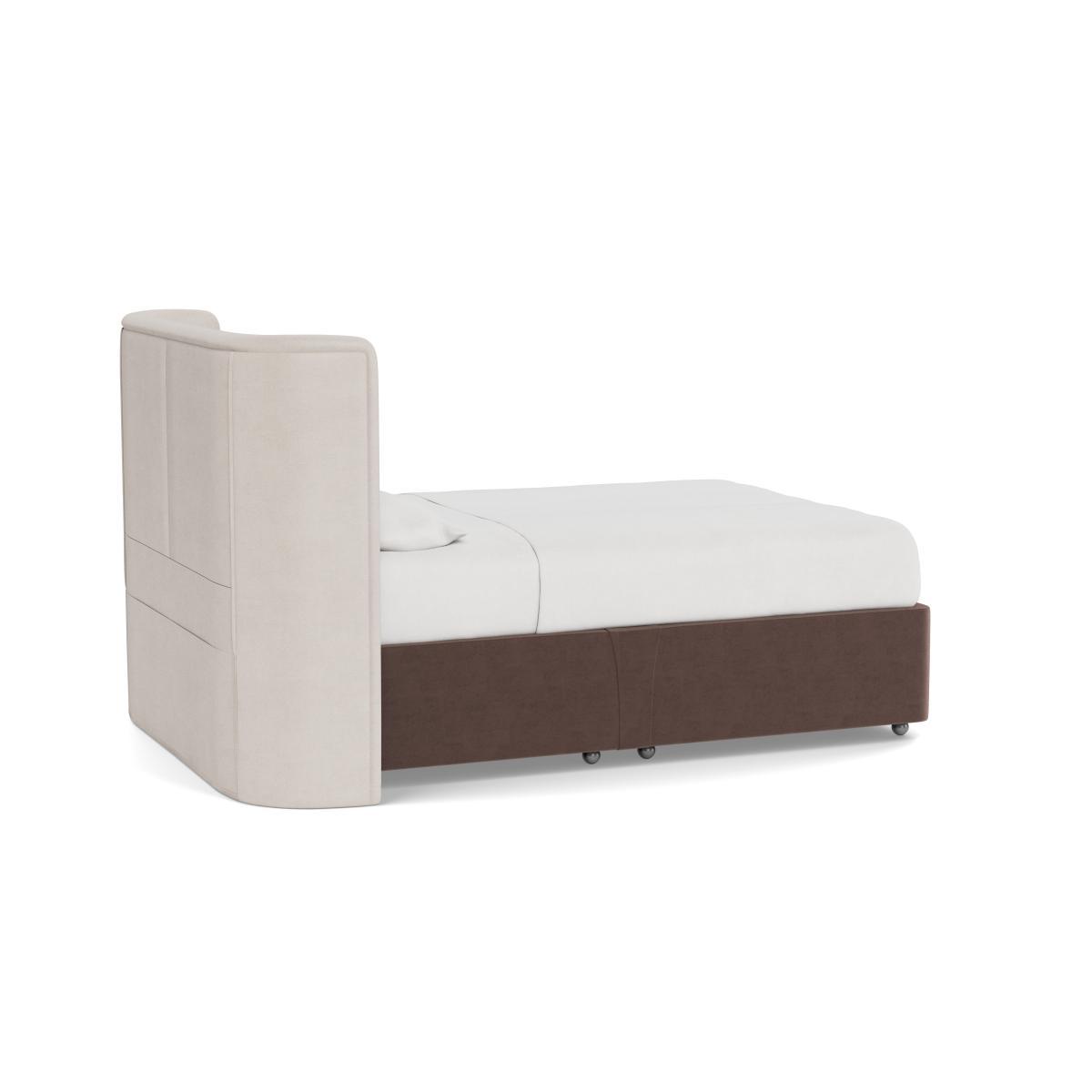 Heal's Deep Divan Super King 2 Footend & 2 Continental Velvet Mink - Heal's UK Bedroom Furniture – image 4