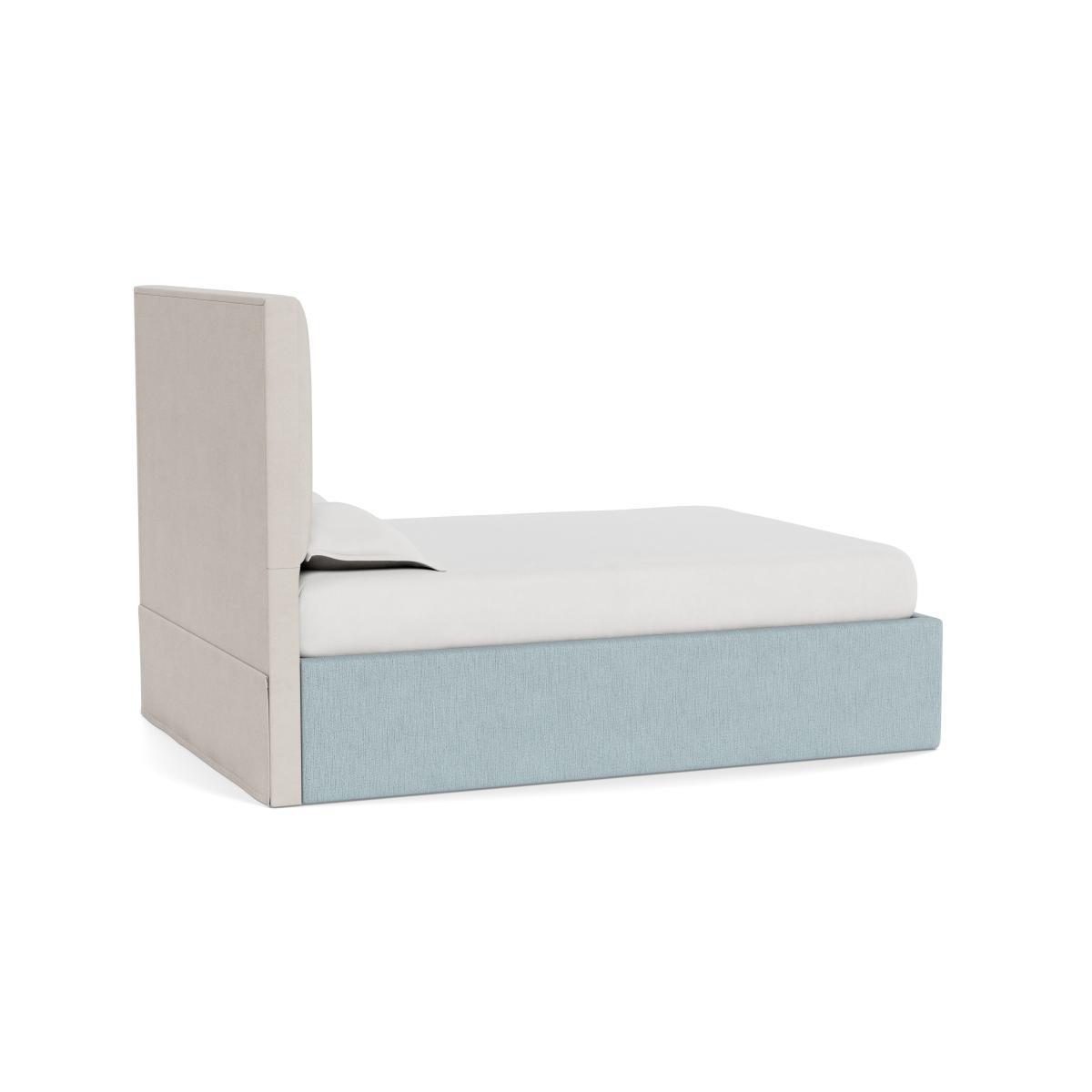 Heal's Storage Divan Super King Smart Linen Mix Duck Egg Black Feet - Heal's UK Bedroom Furniture – image 4